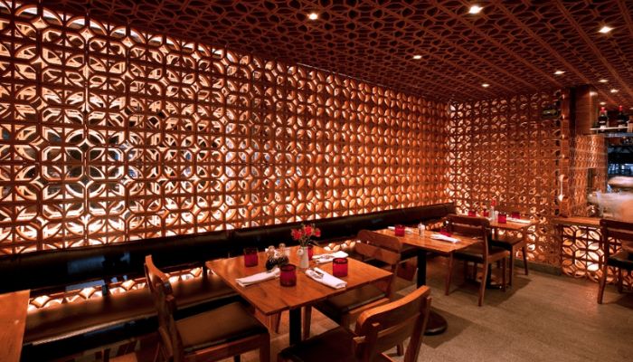 Gạch Hoa Phượng được ứng dụng trong thiết kế nhà hàng 