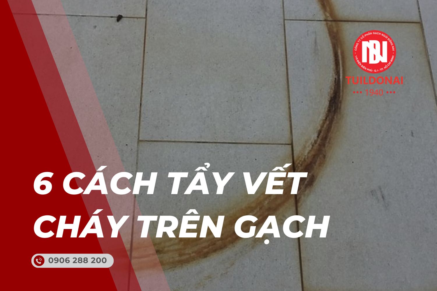 Cách tẩy vết cháy trên gạch