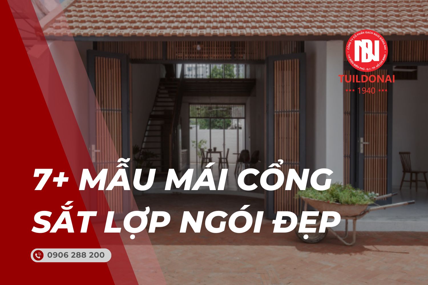 Mái cổng sắt lợp ngói