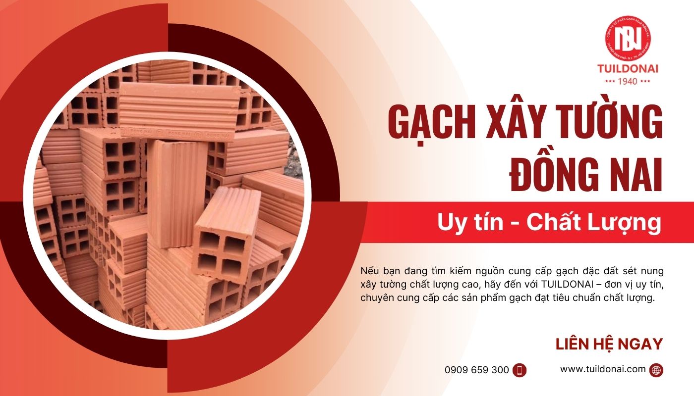 Viên gạch đỏ chất lượng cao, đồng đều kích thước và màu sắc, được cung cấp bởi TUILDONAI