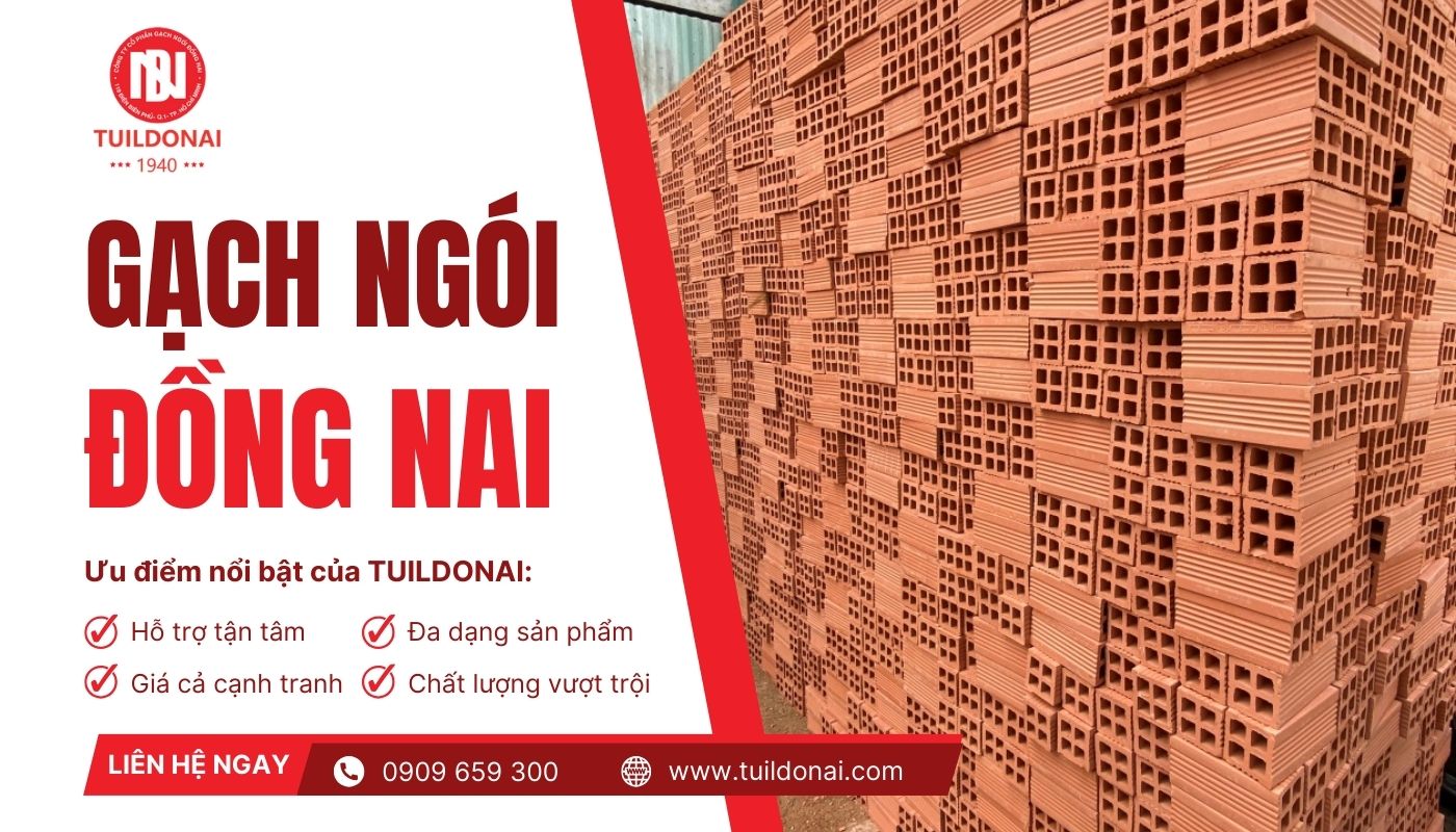 Vật liệu xây dựng chất lượng cao gồm gạch, xi măng và ngói do TUILDONAI cung cấp