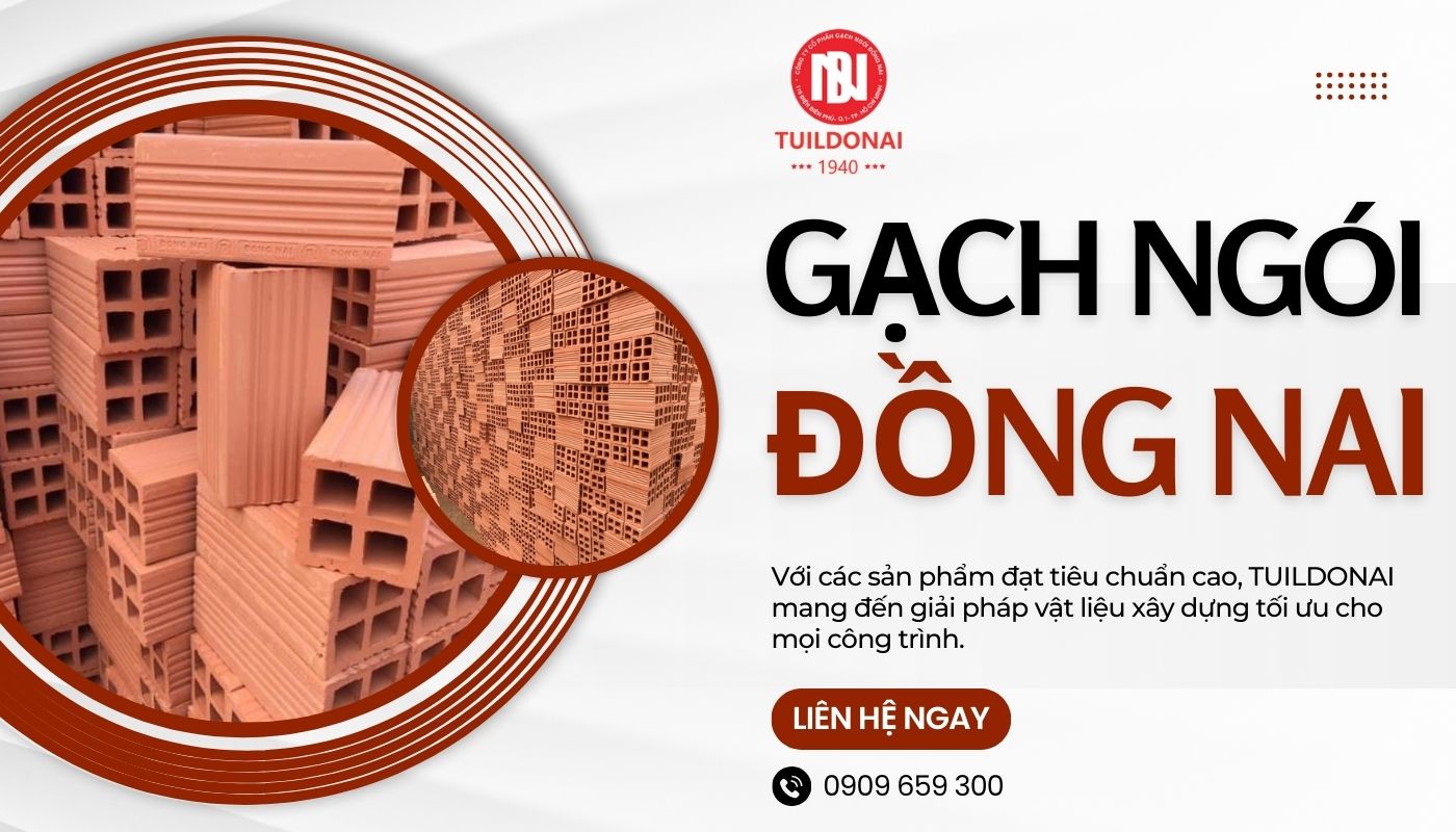 Gạch đất sét nung đỏ, đều màu và chất lượng cao TUILDONAI